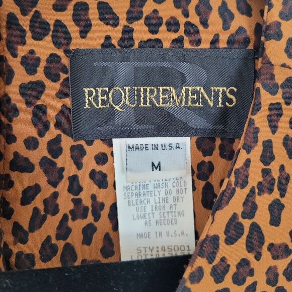 Vintage Requirements Animal Print Blouse Cheetah Size Medium Chic Career Office - Picture 9 of 9